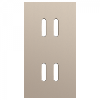 afdekplaat tweevoudig verticaal 71mm voor 2 tweevoudige schakelfuncties rocker steel champagne coated (166)