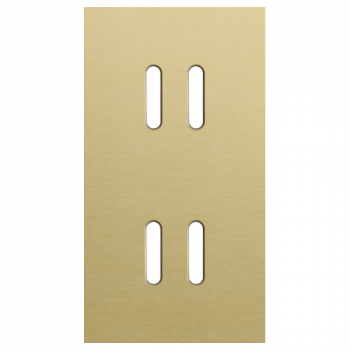 plaque de recouvrement double verticale 71mm pour 2 fonctions double rocker alu gold brushed (code 227)