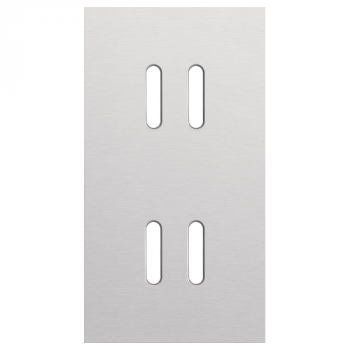 plaque de recouvrement double verticale 71mm pour 2 fonctions double rocker alu grey brushed (code 155)
