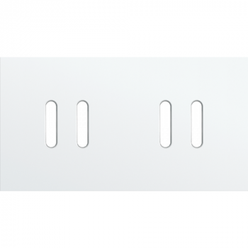NIKO plaque de recouvrement double horizontale 71mm pour 2 fonctions double rocker steel white coated (code 154)