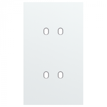 plaque de recouvrement double vertical 60 mm pour 2 fonctions double toggle steel white coated (154)