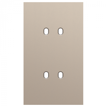 plaque de recouvrement double vertival 60 mm pour 2 fonctions inter.double toggle steel champagne coated (166)