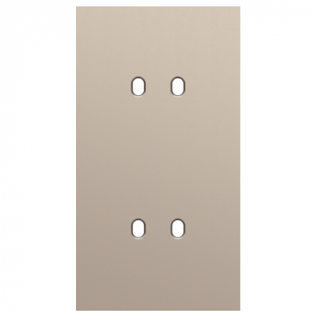 plaque de recouvrement double vertical 71mm pour 2 fonctions double toggle steel champagne coated (166)