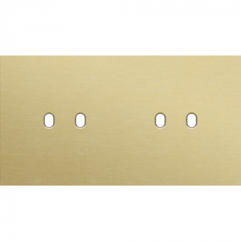 plaque de recouvrement double horizontale 71mm pour 2 fonctions inter.double toggle alu gold brushed (227)
