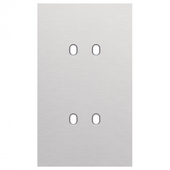afdekplaat tweevoudig verticaal 60mm voor 2 tweevoudige schakelfuncties toggle alu grey brushed (155)