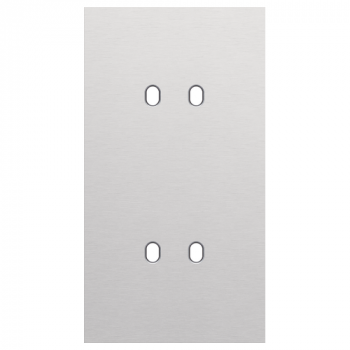 plaque de recouvrement double vertical 71mm pour 2 fonctions double toggle alu grey brushed (155)