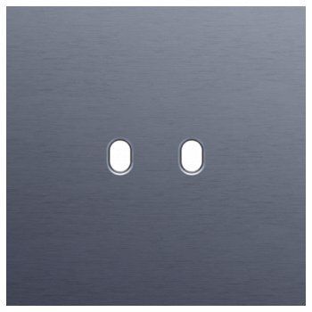 NIKO plaque de recouvrement simple pour 1 fonction interrupteur double toggle alu blue grey brushed (226)