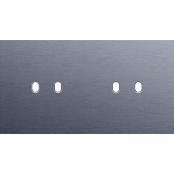 NIKO plaque de recouvrement double horizontale 71mm pour 2 fonctions inter.double toggle alu blue grey brushed (226)