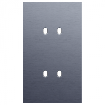afdekplaat tweevoudig verticaal 60mm voor 2 tweevoudige schakelfuncties toggle alu blue grey brushed (226)