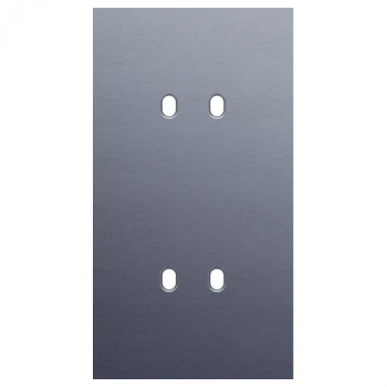afdekplaat tweevoudig verticaal 71mm voor 2 tweevoudige schakelfuncties toggle alu blue grey brushed (226)