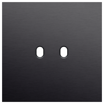 plaque de recouvrement simple pour 1 fonction interrupteur double toggle alu black brushed (224)