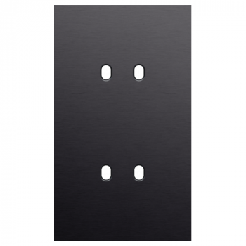afdekplaat tweevoudig verticaal 60mm voor 2 tweevoudige schakelfuncties toggle alu black brushed (224)