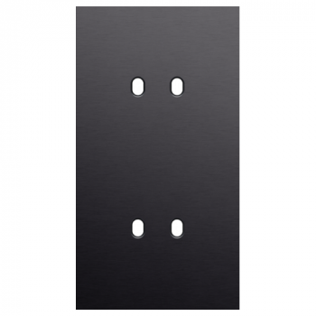 afdekplaat tweevoudig verticaal 71mm voor 2 tweevoudige schakelfuncties toggle alu black brushed (224)