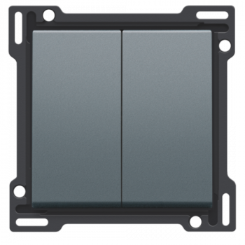 NIKO PURE niko afwerkingsset met 2 toetsen voor verschillende mechanismen blue grey coated (220)