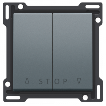 NIKO afwerkingsset voor tweevoudige rolluikdrukknop 'stop' voor elektronische sturingen blue grey coated (220)