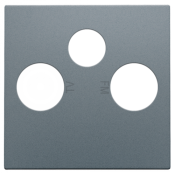 niko afwerkingsset voor 2 enkelvoudige coaxaansluitingen voor tv en fm en een satellietaansluiting blue grey coated (220)