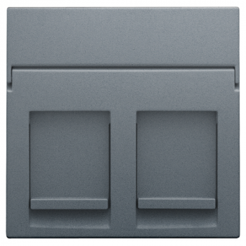 niko centraalplaat data voor 2 rj outlets blue grey coated (220)