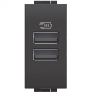 BTICINO living light usb contactdoos dubbel type a 15w 1 module (ant)