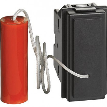 BTICINO living now drukknop met trekmechanisme 1 module zwart volledig apparaat