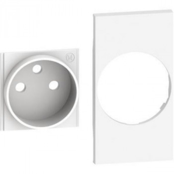 BTICINO living now enjoliveur pour prise 2p+t 2 modules blanc