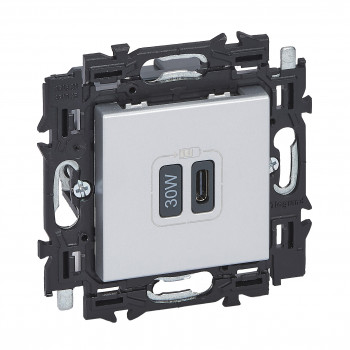 LEGRAND valena usb type c lader snel opladen tot 30w alu LEGRAND valena usb type c lader snel opladen tot 30w alu