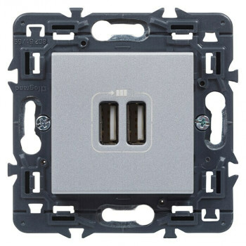 LEGRAND valena next double chargeur usb type c 30w power delivery alu