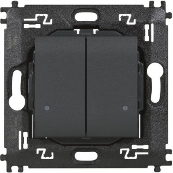 BTICINO living light with netatmo dubbele draadloze schakelaar 2 modules zwart BTICINO living light with netatmo dubbele draadloze schakelaar 2 modules zwart