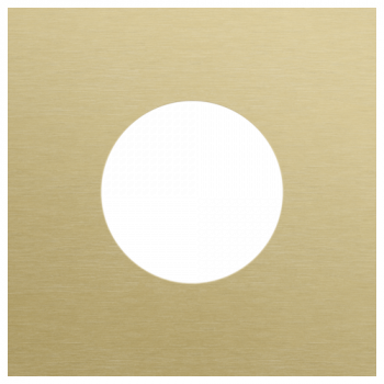 plaque recouvrement simple pour prise niko rocker et toggle alu gold brushed (code227)
