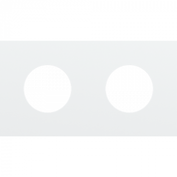 plaque recouvrement horizontal double entraxe 71mm pour 2 prises niko rocker - toggle steel white coated (code154)