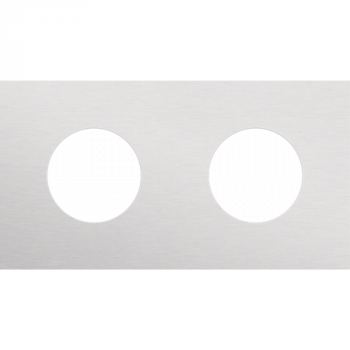 plaque recouvrement horizontal double entraxe 71mm pour 2 prises niko rocker - toggle alu grey brushed (code155)