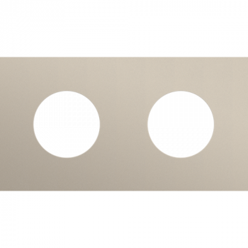 plaque recouvrement horizontal double entraxe 71mm pour 2 prises niko rocker - toggle steel champagne coated (code166)