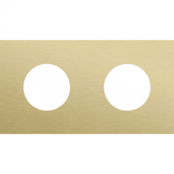 plaque recouvrement horizontal double entraxe 71mm pour 2 prises niko rocker - toggle alu gold brushed (code227)