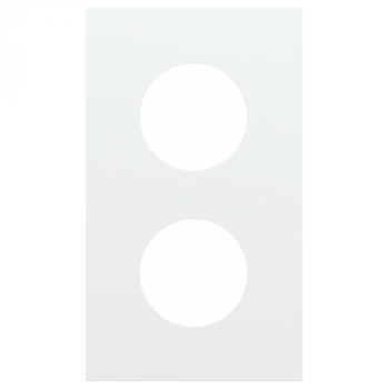 NIKO plaque recouvrement vertical double entraxe 60mm pour 2 prises niko rocker - toggle steel white coated (code154) NIKO plaque recouvrement vertical double entraxe 60mm pour 2 prises niko rocker - toggle steel white coated (code154)