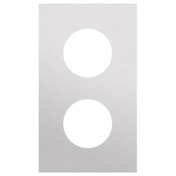 plaque recouvrement vertical double entraxe 60mm pour 2 prises niko rocker - toggle alu grey brushed (code155)