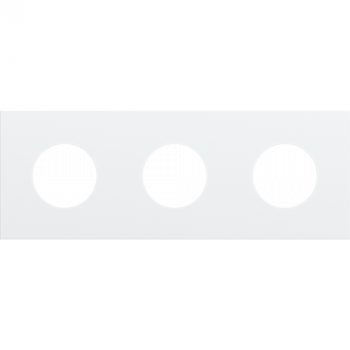 plaque recouvrement triple horizontal entraxe 71mm pour 3 prises niko rocker - toggle steel white coated (code154)