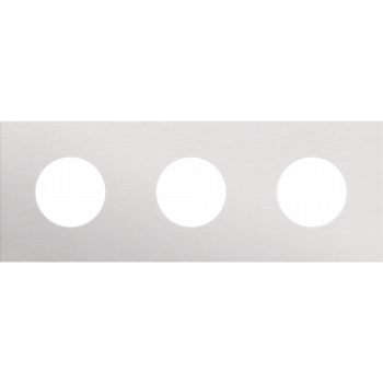 afdekplaat drievoudig horizontaal 71mm voor 3 stopcontacten rocker-toggle alu grey brushed (155)