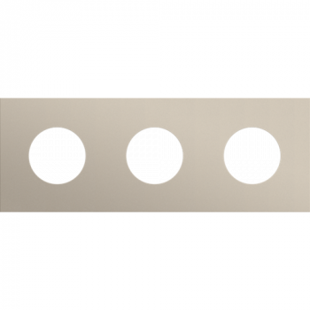 afdekplaat drievoudig horizontaal 71mm voor 3 stopcontacten rocker-toggle steel champagne coated (166)