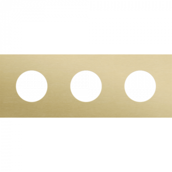 plaque recouvrement horizontal triple entraxe 71mm pour 3 prises niko rocker - toggle alu gold brushed (code227)