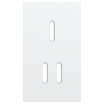 afdekplaat tweevoudig verticaal 60mm voor 1 enkelvoudige en 1tweevoudige schakelfunctie rocker steel white coated (154)