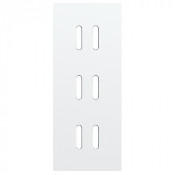 plaque de recouvrement triple verticale 60mm pour 3 fonctions double rocker steel white coated (code 154)