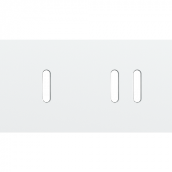 NIKO afdekplaat tweevoudig horizontaal 71 mm voor 1 enkelvoudige en 1 tweevoudig schakelfuncties rocker steel white coated (154)