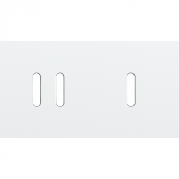 plaque de recouvrement double horizontale 71mm pour 1 fonction double et 1 fonction simple rocker steel white coated (code 154)
