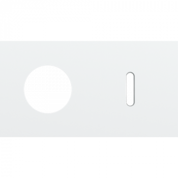 plaque de recouvrement double horizontale 71mm pour 1 prise de courant et 1 fonction simple rocker steel white coated (code 154)