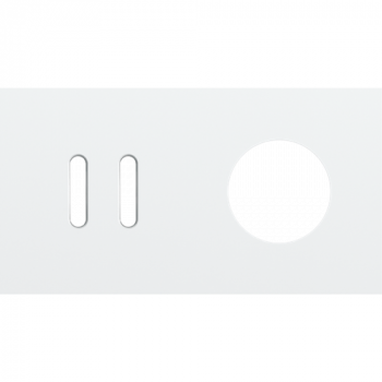 plaque de recouvrement double horizontale 71mm pour 1 fonction double et 1 prise de courant rocker steel white coated (code 154)