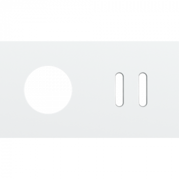 NIKO afdekplaat tweevoudig horizontaal 71 mm voor 1 stopcontact en 1 tweevoudig schakelfunctie rocker steel white coated (154)