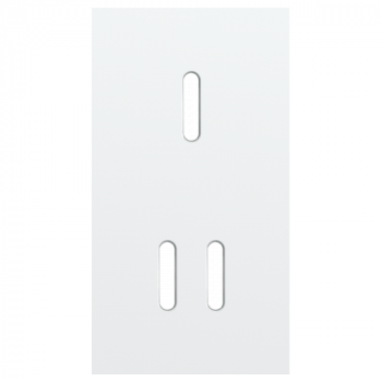 plaque de recouvrement double verticale 71mm pour 1 fonction simple et 1 fonction double rocker steel white coated (code 154)