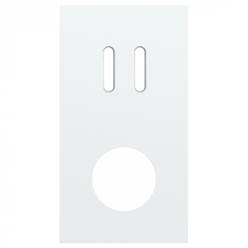 afdekplaat tweevoudig verticaal 71mm voor 1 tweevoudige schakelfunctie en 1 stopcontact rocker steel white coated (154)