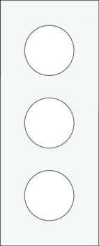 afdekplaat drievoudig 60mm verticaal voor 3 stopcontacten rocker-toggle steel white coated (154)