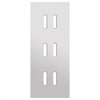afdekplaat drievoudig verticaal 60mm voor 3 tweevoudige schakelfunctie rocker alu grey brushed (code 155)