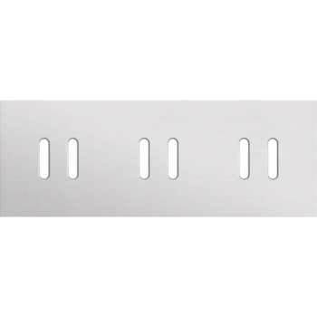 NIKO afdekplaat drievoudig horizontaal 71mm voor 3 tweevoudige schakelfunctie rocker alu grey brushed (code 155)